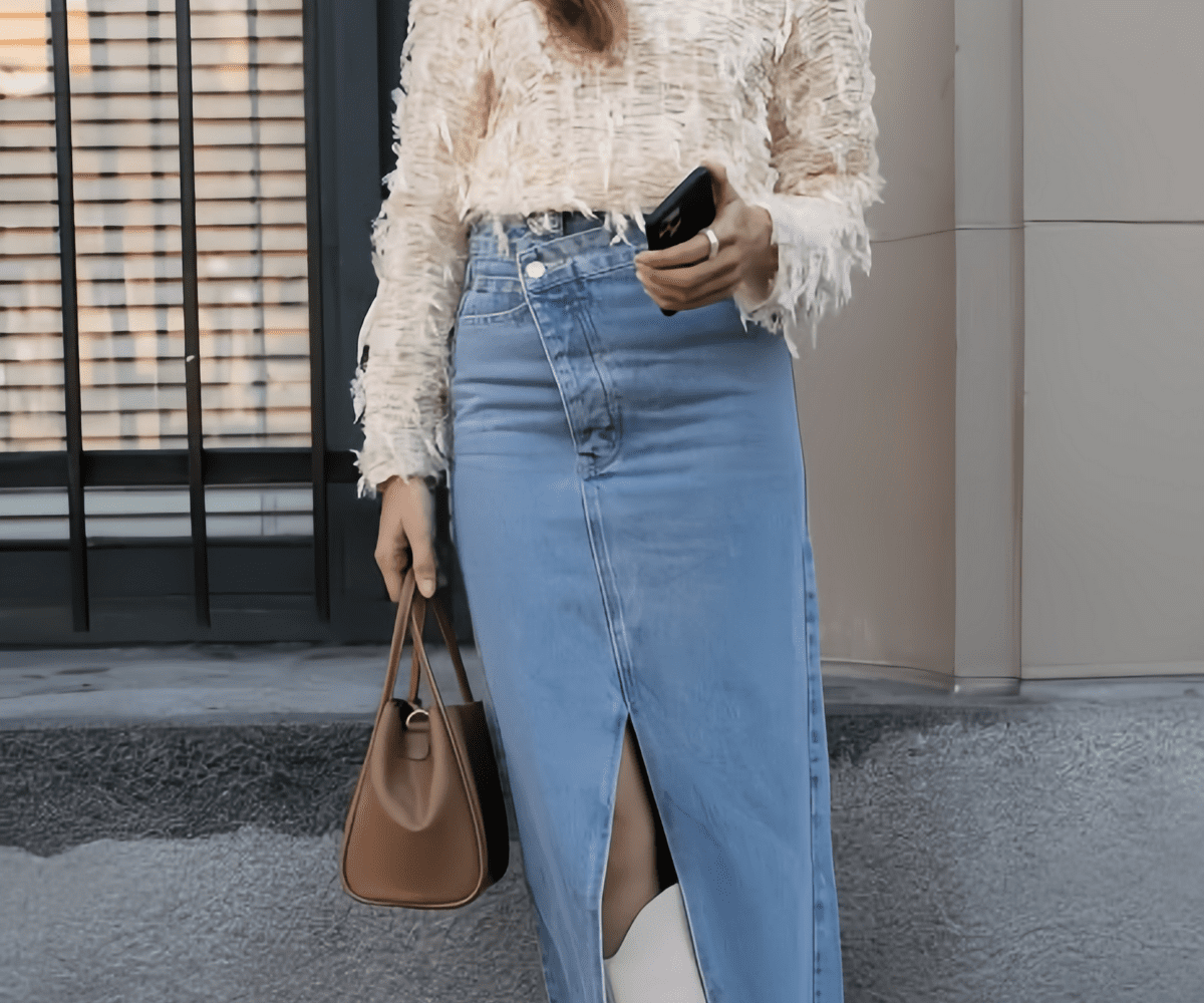 long jean skirt
