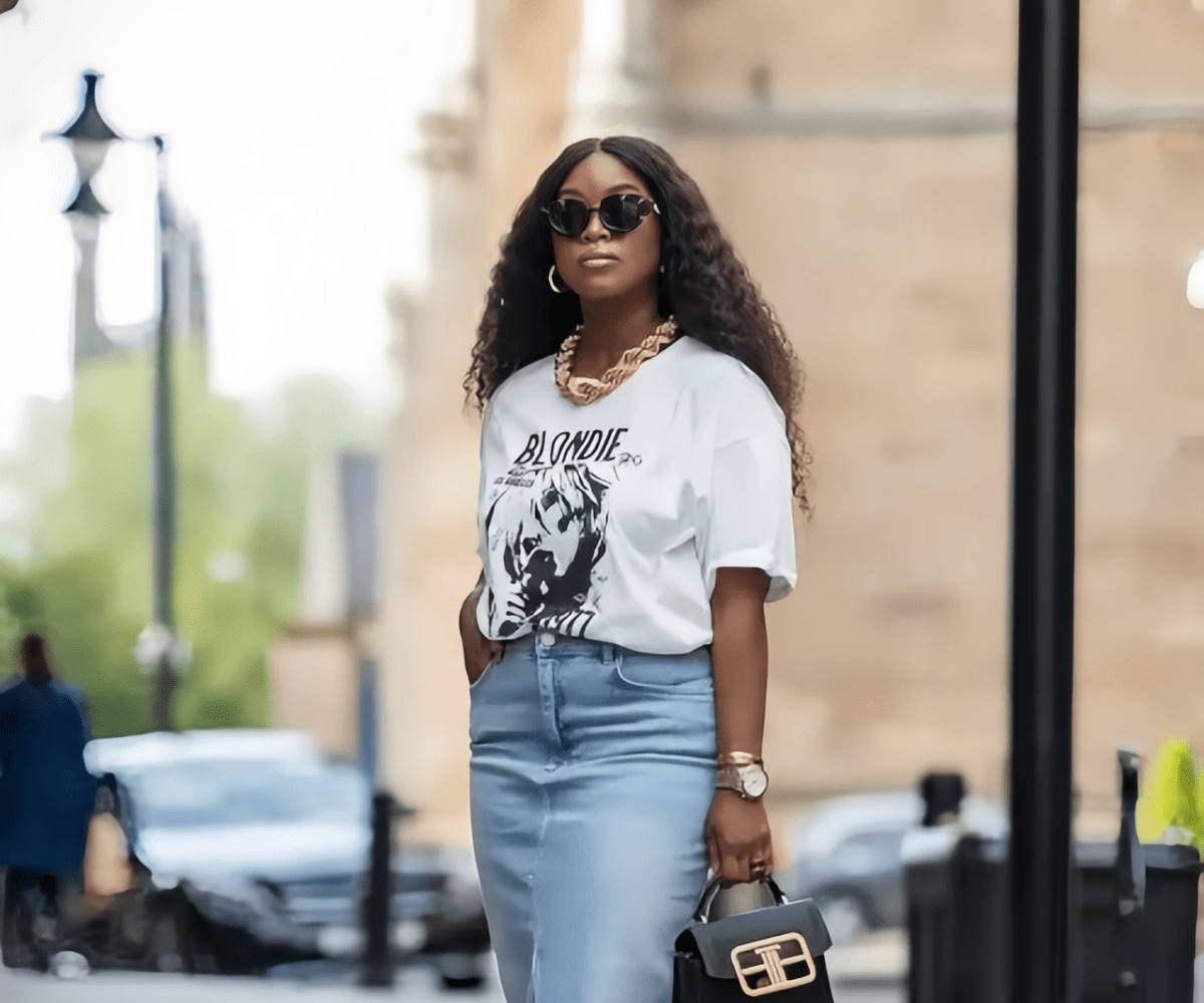 long jean skirt