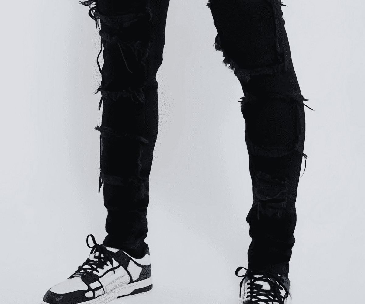black ripped jeans mens