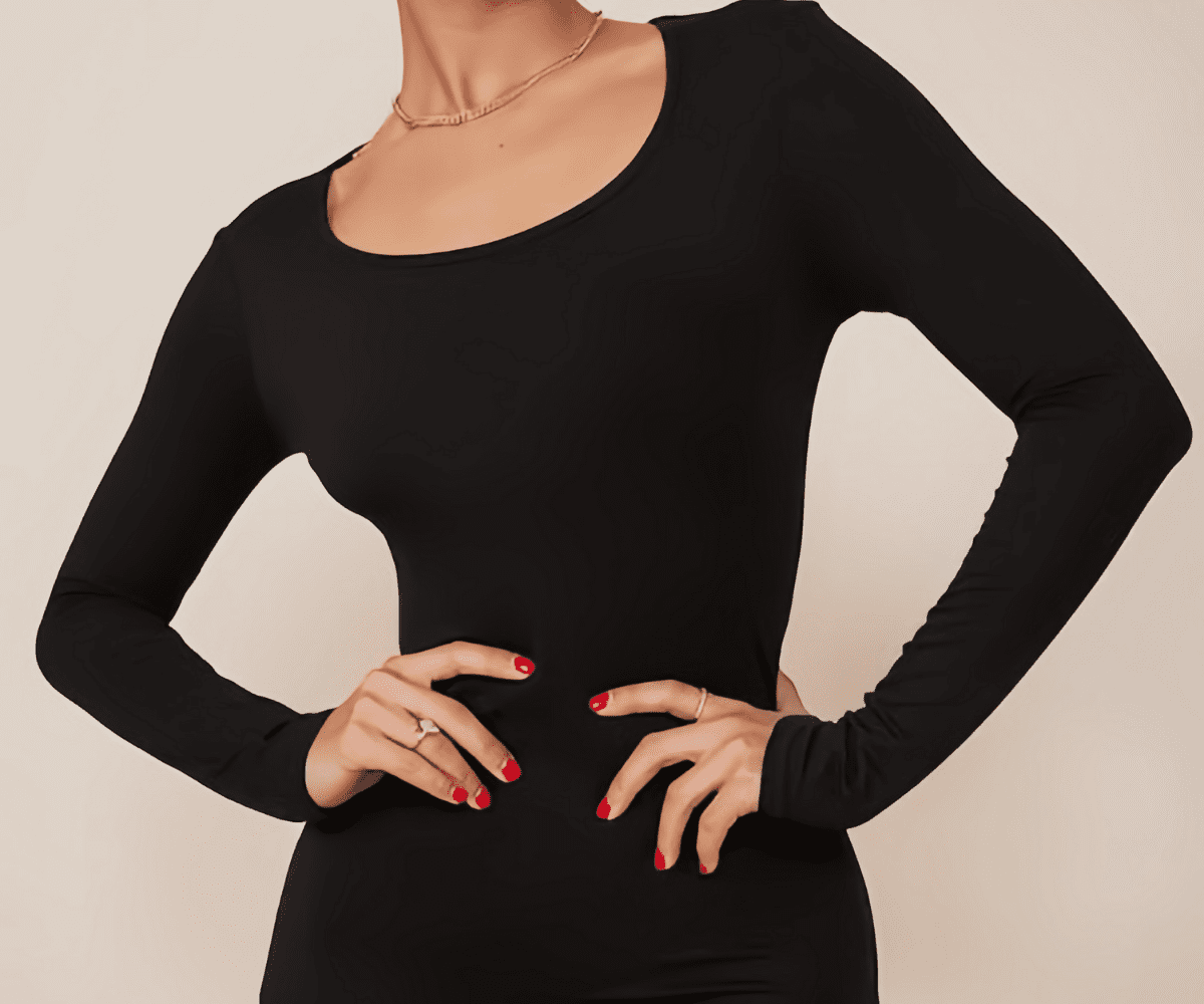 black mini dress