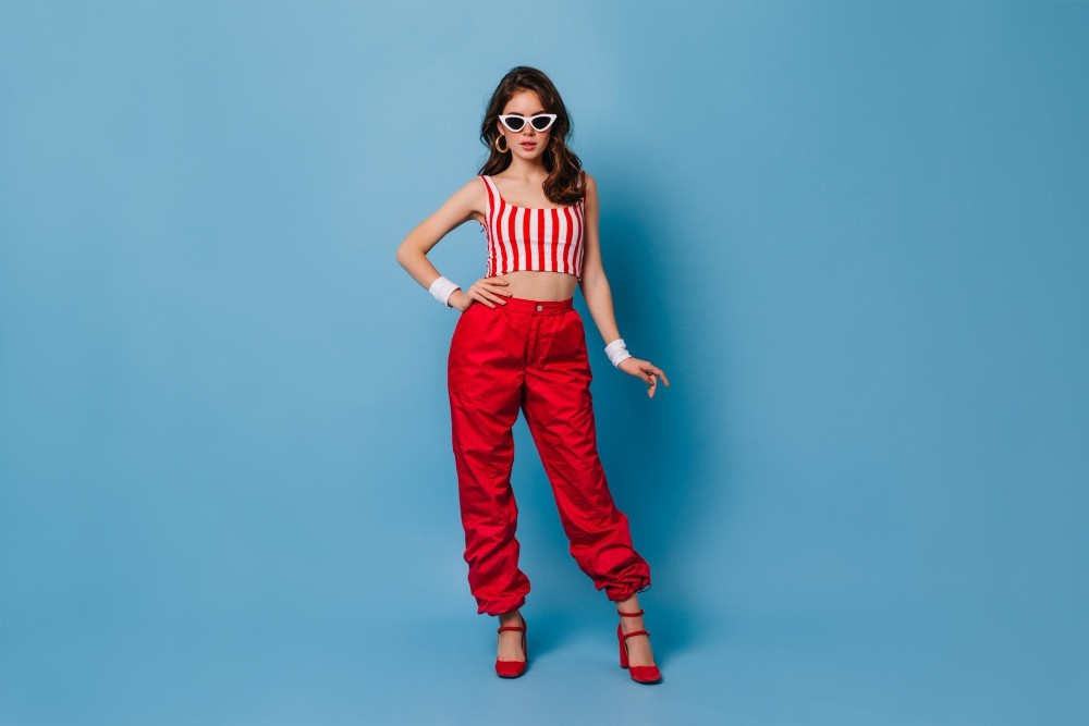 Red Pants with Striped Shirt