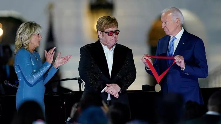 Elton John Received a Gold Medal From President Joe Biden